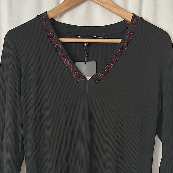 Desigual NWT “Feel Your Energy” Black Long Sleeve Shirt Top  **Size L** 🔥🔥 - Picture 3 of 5